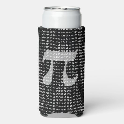 Viele Ziffern der mathematischen Konstanten der Pi Selters Dosenkühler (Seltzer Rückseite)