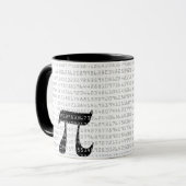 Viele Ziffern der mathematischen Konstanten der Pi Tasse (Vorderseite Links)