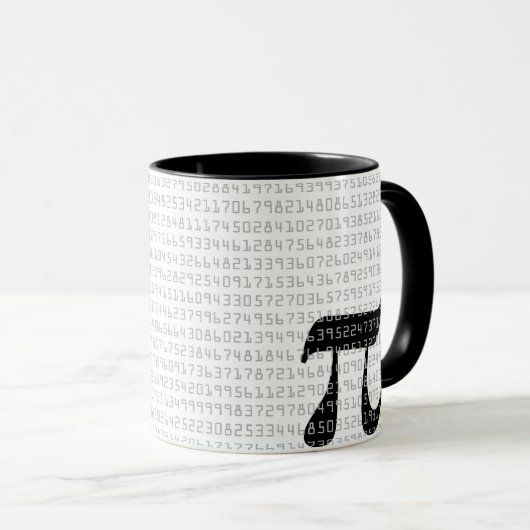 Viele Ziffern der mathematischen Konstanten der Pi Tasse (VorderseiteRechts)