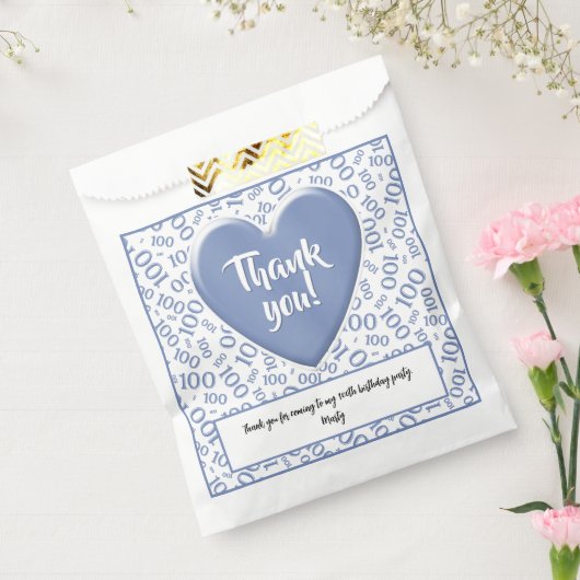 Vielen Dank 100. Random Number Pattern Blau/Weiß Geschenktütchen (Versiegelt)