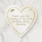 Vielen Dank 100. Random Number Pattern Gold/Weiß Geschenkanhänger (Rückseite)