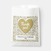 Vielen Dank 100. Random Number Pattern Gold/Weiß Geschenktütchen (Vorderseite)