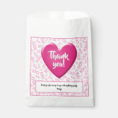 Vielen Dank 100. Random Number Pattern Pink/Weiß Geschenktütchen (Vorderseite)