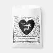 Vielen Dank 100. Random Number Pattern Schwarz/Wei Geschenktütchen (Vorderseite)