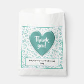 Vielen Dank 100. Zufallszahlenmuster Aquamarin/wei Geschenktütchen (Vorderseite)