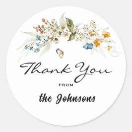 Vielen Dank, 1.5-in Umschlag oder Dusche Gefallen  Runder Aufkleber