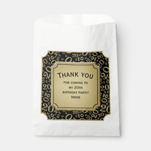 Vielen Dank: 20. Random Number Pattern Gold 20 Geschenktütchen (Vorderseite)