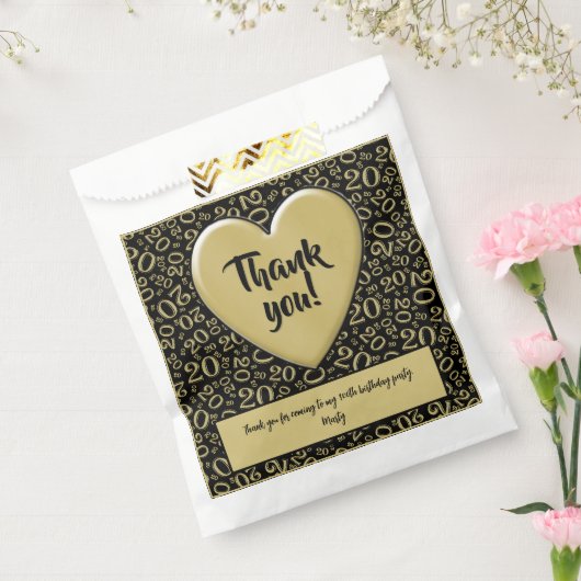 Vielen Dank 20. Random Number Pattern Schwarz/Gold Geschenktütchen (Versiegelt)