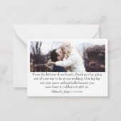 Vielen Dank 2 Fotos White Chic Typografy Hochzeit Mitteilungskarte (Rückseite)