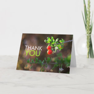 Vielen Dank 2 Red Berries Card Dankeskarte