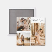 Vielen Dank 3 Fotos Collage Hochzeit stilvoll Magnet (Vorderseite/Rückseite)