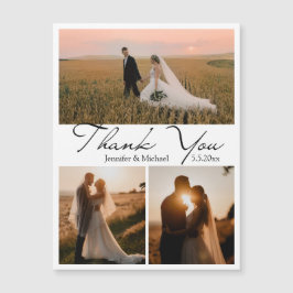 Vielen Dank 3 Fotos moderne Drehbuch Hochzeitsmagn Magnetkarte