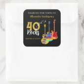 Vielen Dank, 40. Geburtstag Gitarrenrocks 40 Quadratischer Aufkleber (Tasche)