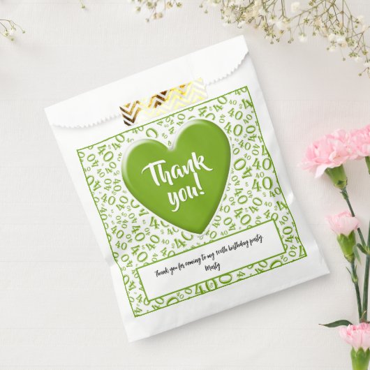 Vielen Dank, 40. Random Number Pattern Grün/Weiß Geschenktütchen (Versiegelt)