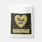 Vielen Dank 40. Random Nummer Muster Schwarz/Gold Geschenktütchen (Vorderseite)