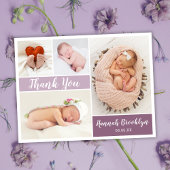 Vielen Dank, 4 Foto Collage Birth Ankündigungspostkarte