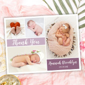 Vielen Dank, 4 Foto Collage Birth Ankündigungspostkarte