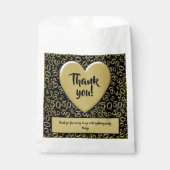 Vielen Dank 50. Random Nummer Muster Schwarz/Gold Geschenktütchen (Vorderseite)