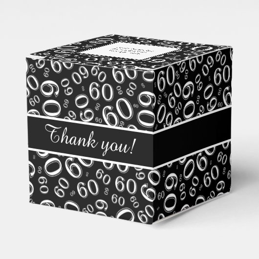 Vielen Dank, 60. Zahlenmuster Schwarz/Weiß Geschenkschachtel (Vorderseite)