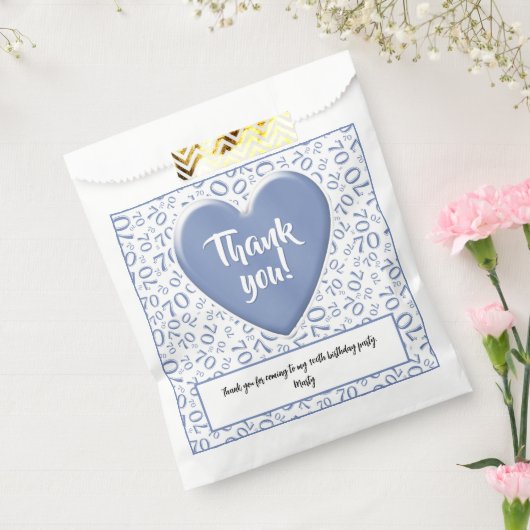 Vielen Dank 70. Random Number Pattern Blau/Weiß Geschenktütchen (Versiegelt)