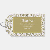 Vielen Dank | 70. Random Number Pattern Gold White Geschenkanhänger (Rückseite Horizontal)