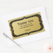 Vielen Dank - 70th Number Pattern Gold und Schwarz Rechteckiger Aufkleber (Umschlag)