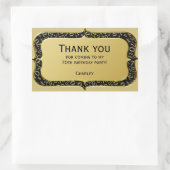 Vielen Dank - 70th Number Pattern Gold und Schwarz Rechteckiger Aufkleber (Tasche)