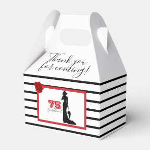 VIELEN DANK 75. Geburtstagsparty Black/Red Elegant Geschenkschachtel