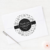 Vielen Dank: 75. Schwarz-Weiß-Zahlenmuster Runder Aufkleber (Umschlag)