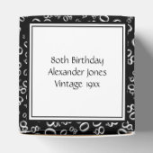 "Vielen Dank" 80. Geburtstag Schwarzes Zahlenmuste Geschenkschachtel (Oben)