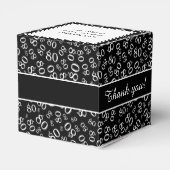"Vielen Dank" 80. Geburtstag Schwarzes Zahlenmuste Geschenkschachtel (Rückseite)