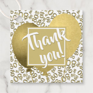Vielen Dank 80. Nummer Muster Gold und Weiß Geschenkanhänger