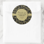 Vielen Dank: 80. Zahlenmuster Gold und Schwarz Runder Aufkleber (Tasche)