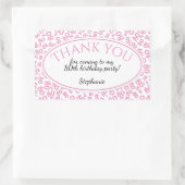 Vielen Dank - 80. Zahlenmuster Pink und Weiß Rechteckiger Aufkleber (Tasche)