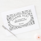 Vielen Dank - 90. Zahlenmuster Schwarz und Weiß Rechteckiger Aufkleber (Umschlag)