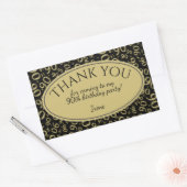 Vielen Dank - 90th Number Pattern Gold und Black Rechteckiger Aufkleber (Umschlag)