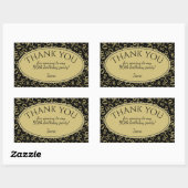 Vielen Dank - 90th Number Pattern Gold und Black Rechteckiger Aufkleber (Blatt)