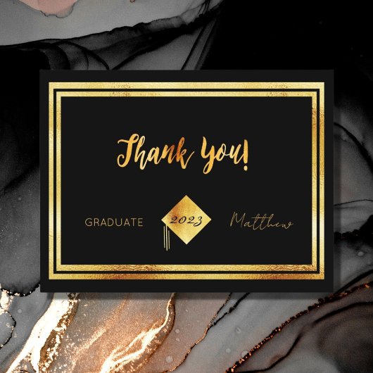 Vielen Dank, Abschluss 2023, Schwarzes Gold Postkarte