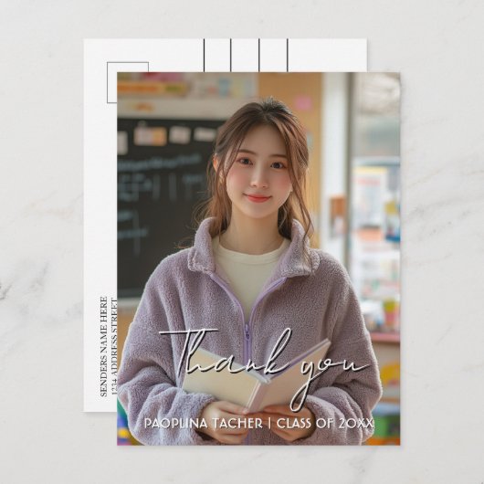 Vielen Dank Abschluss benutzerdefiniertes Foto 2 P Postkarte (Vorne/Hinten)