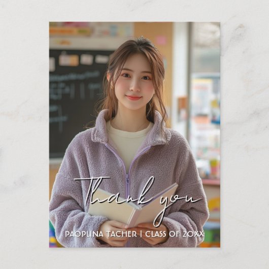 Vielen Dank Abschluss benutzerdefiniertes Foto 2 P Postkarte (Vorderseite)