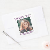 Vielen Dank Abschluss Black Plum Lila Custom Quadratischer Aufkleber (Umschlag)