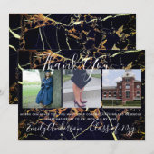 Vielen Dank Abschluss Card 3 x FOTO Collage MARBLE Dankeskarte (Vorne/Hinten)
