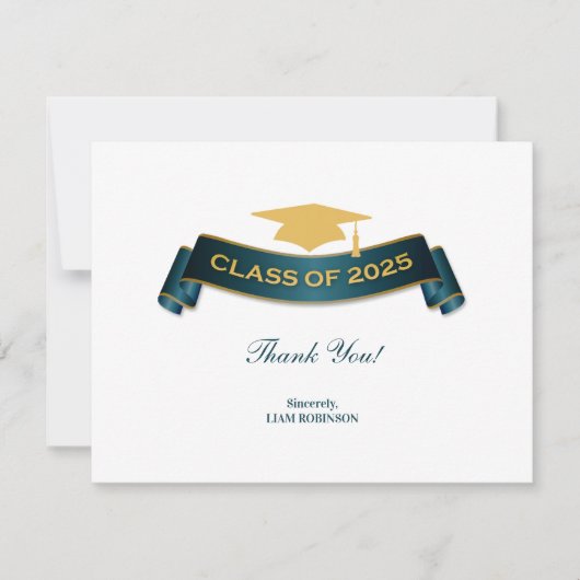 Vielen Dank Abschluss Class of 2025 Card Dankeskarte (Vorderseite)