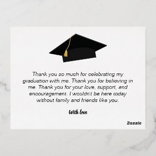 Vielen Dank Abschluss Foil Holiday Postcard Folien Feiertagspostkarte