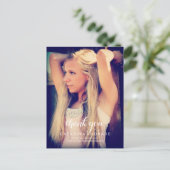 Vielen Dank Abschluss Foto High School Kalligraphi Postkarte (Stehend Vorderseite)