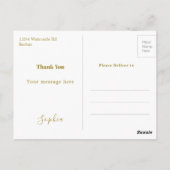 Vielen Dank Abschluss Modern Pink Foto Gold Postkarte (Rückseite)