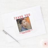 Vielen Dank Abschluss Red Black Custom Foto Quadratischer Aufkleber (Umschlag)