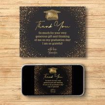 Vielen Dank Abschluss schwarz golden Glitzer funke