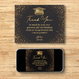 Vielen Dank Abschluss schwarz golden Glitzer funke Karte