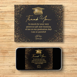 Vielen Dank Abschluss schwarz golden Glitzer funke Karte